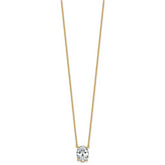 14k 2 1/2 carat Lab Grown Diamond VS+ F+ Oval Complete Four Prong 18 inch Pendant Necklace